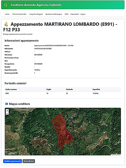 Dettaglio appezzamento con mappa